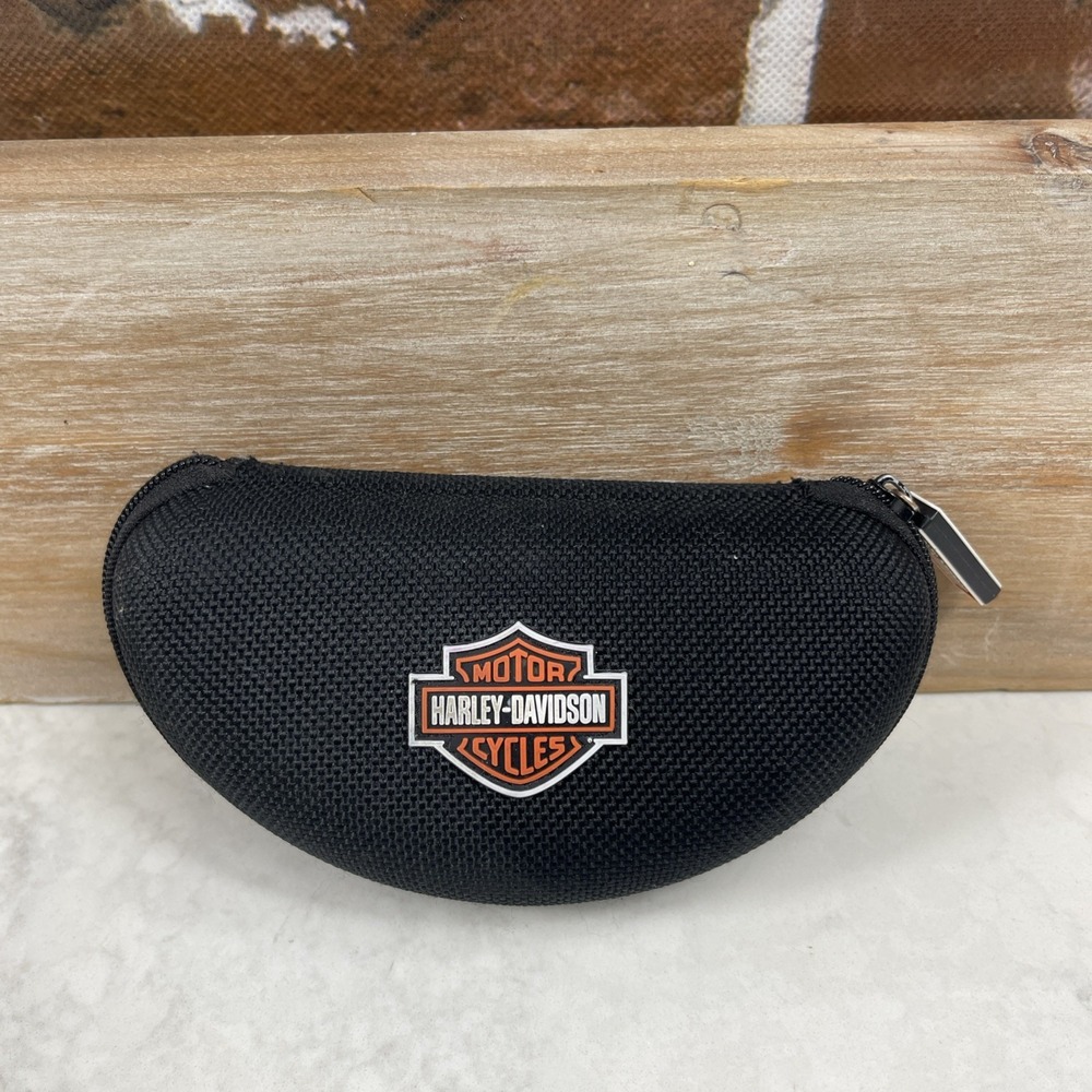 Harley Davidson Sunglass Eyeglass Zipper Semi-Hard Case Holder Black Authentic